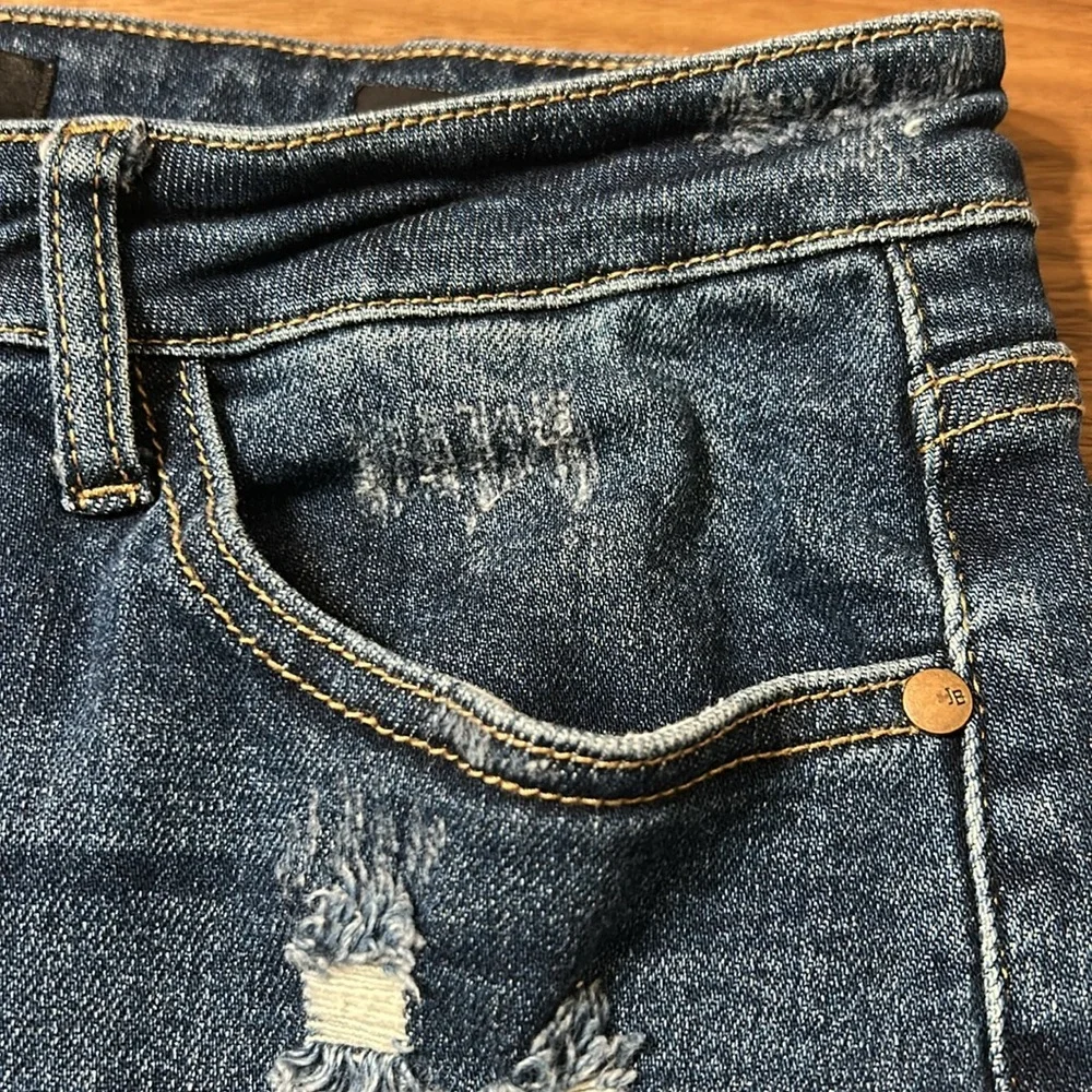Judy Blue Distressed Blue Jeans Size 13/31 Boyfriend Fit